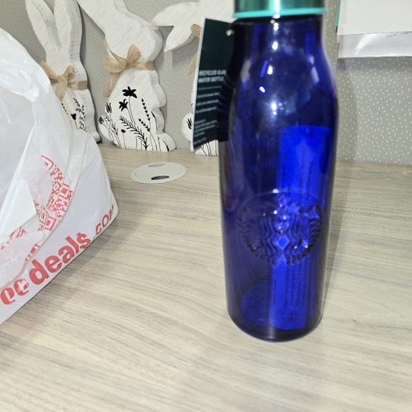 Starbucks NWT blue glass water bottle. - Picture 10 of 16